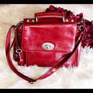 Elegant Red Leather Handbag